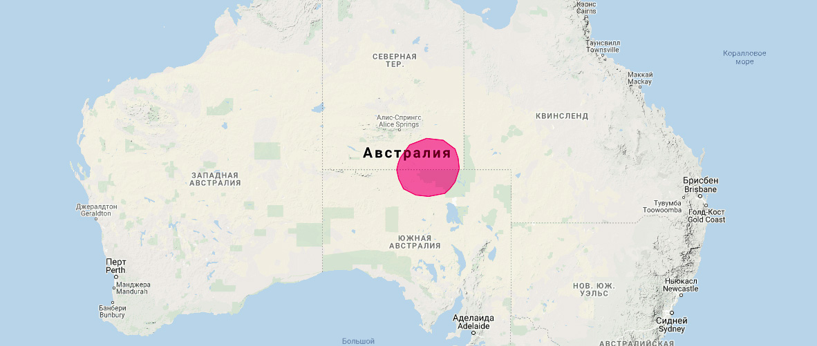 Гребнехвостая сумчатая мышь (Dasycercus cristicauda) Ареал обитания на карте