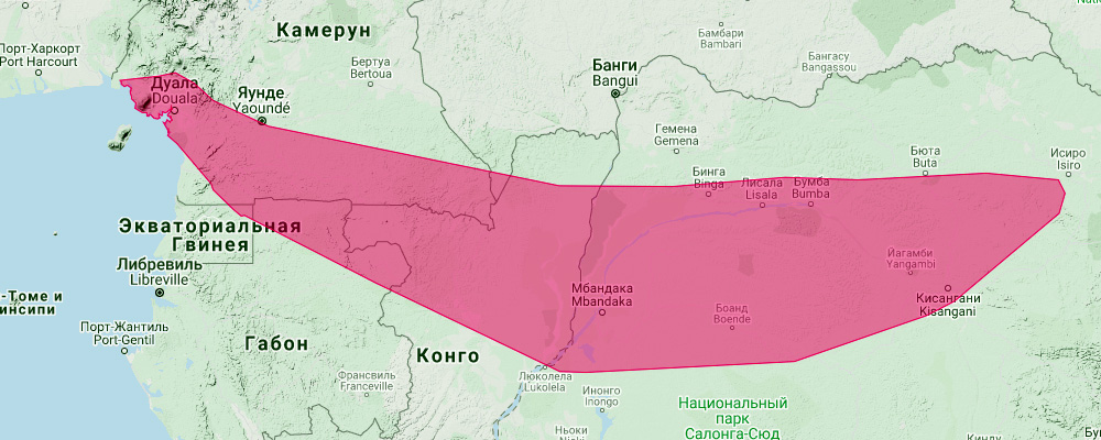 Белопятнистый выростогуб (Glauconycteris alboguttata) Ареал обитания на карте