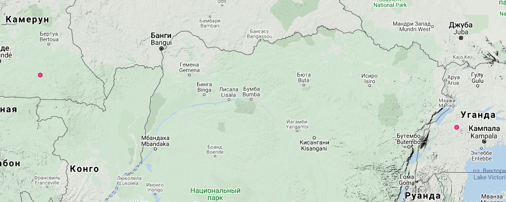 Выростогуб Глена (Glauconycteris gleni) Ареал обитания на карте