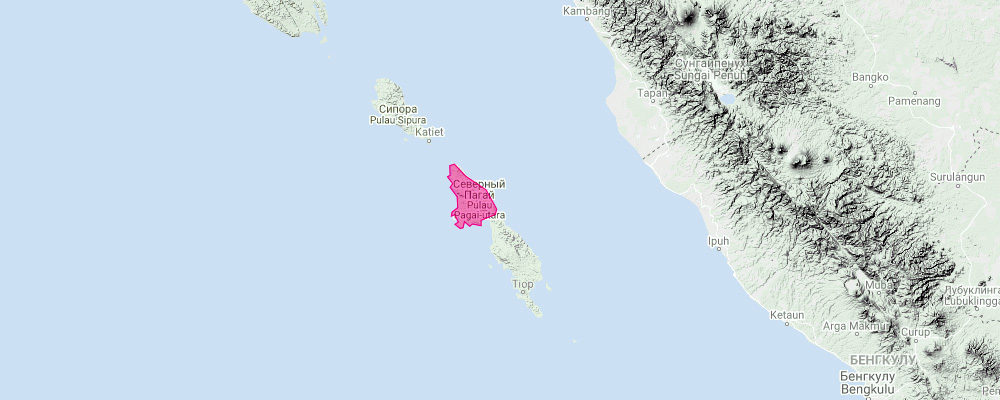 Ментавайский листонос (Hipposideros breviceps) Ареал обитания на карте