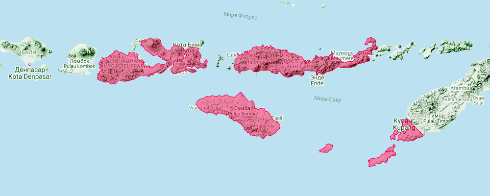 Sumban Leaf Nosed Bat (Hipposideros sumbae) Ареал обитания на карте