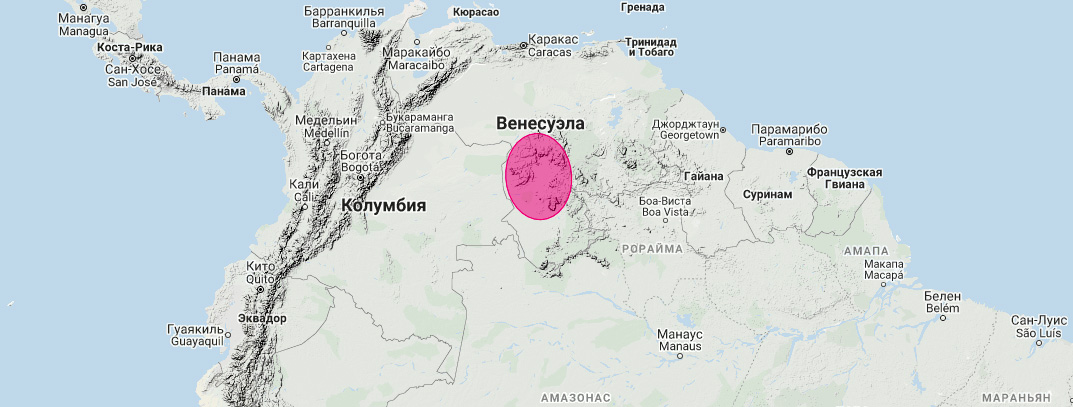Меченос Фернандеса (Lonchorhina fernandezi) Ареал обитания на карте