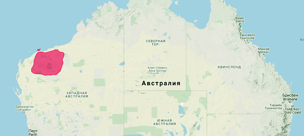 Валлаби Ротшильда (Petrogale rothschildi) Ареал обитания на карте