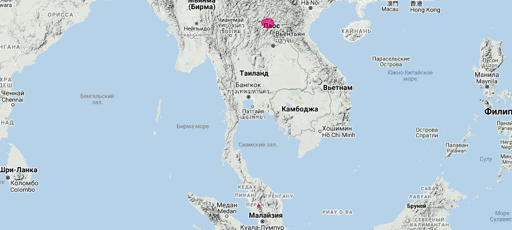 Convex Horseshoe Bat (Rhinolophus convexus) Ареал обитания на карте