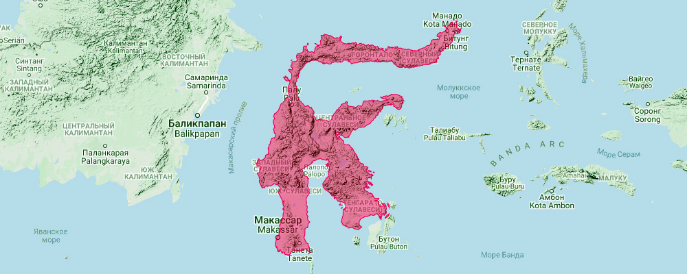 Rhinolophus thailandensis (Rhinolophus thailandensis) Ареал обитания на карте