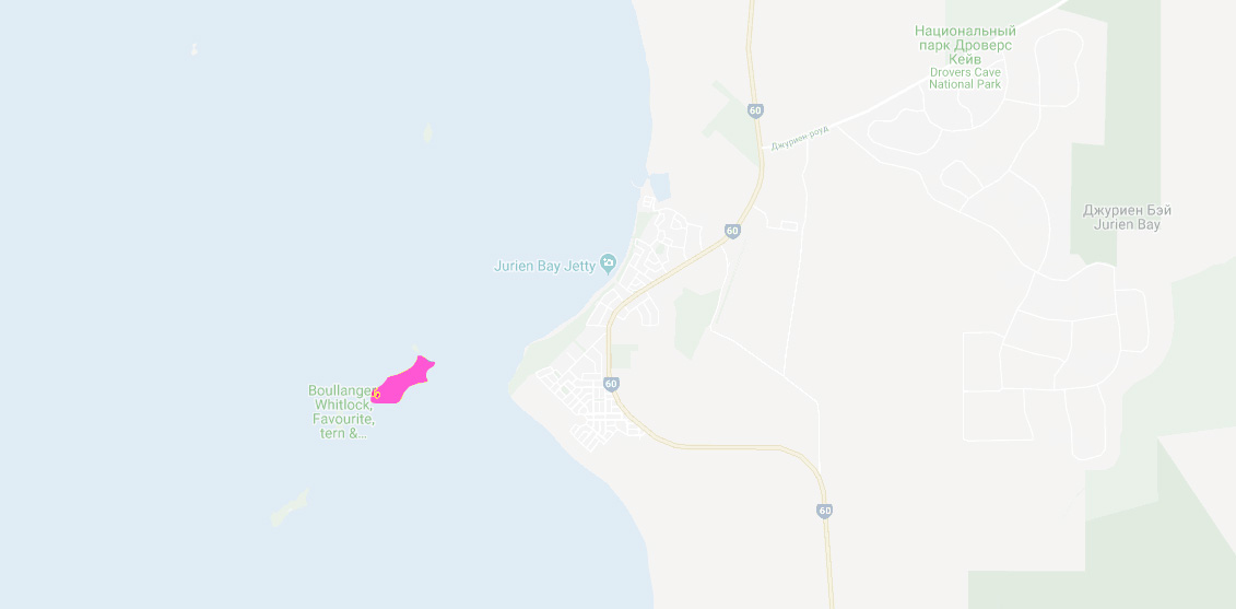 Boullanger Island Dunnart (Sminthopsis boullangerensis) Ареал обитания на карте